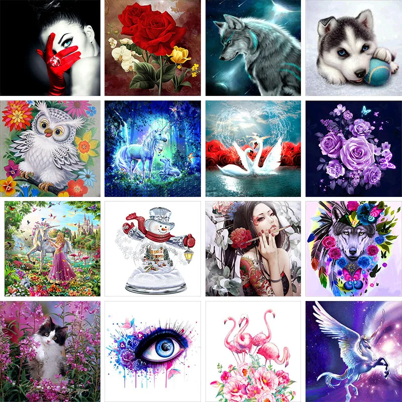 

Multi-style 5D DIY Diamond Painting Cross Ctitch Kit 16 Pattern Wall Sticker Mosaic Diamond Embroidery Painting Home Decor