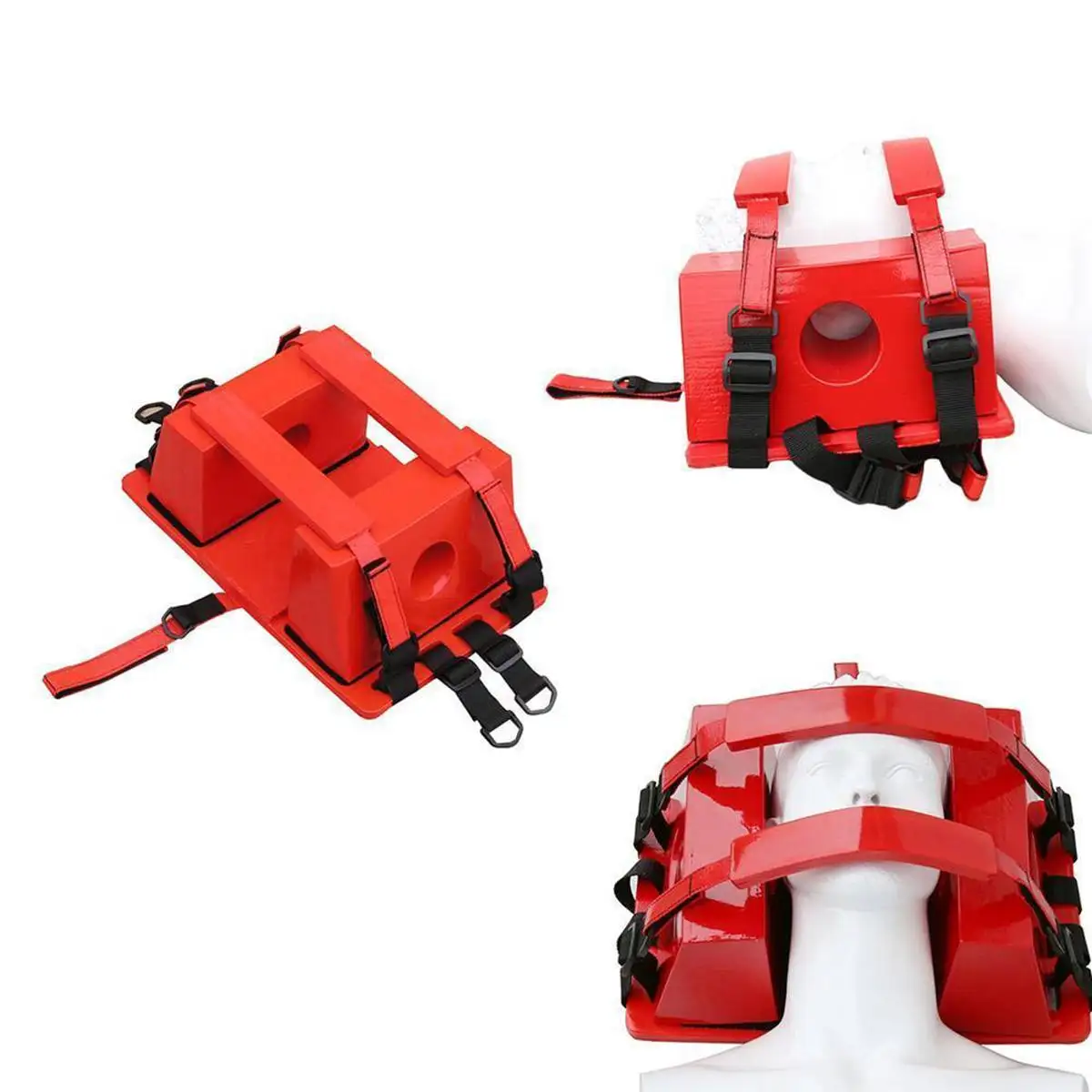 

Emergency Rescue Spine Board Kit Reusable Head Fixation Immobilizer for EMS/EMT Supply Pool Marine Water Rescue Equipment Red