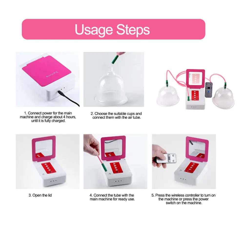 Электрическая Вакуумная чашка усилитель груди массажер увеличение присоска