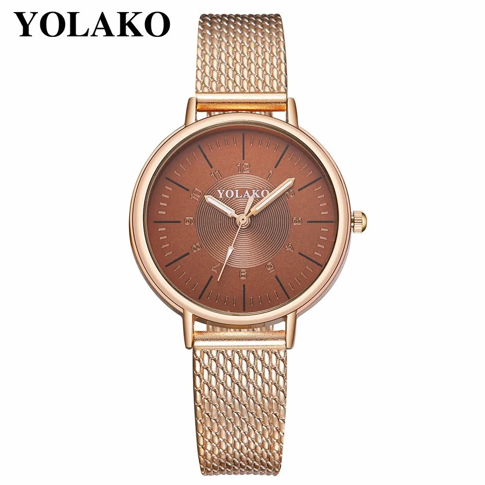 

YOLAKO Fashion Women Plastic Leather Watch Casual Luxury Brand Women Analog Quartz Watch Relogio Feminino Hot Selling