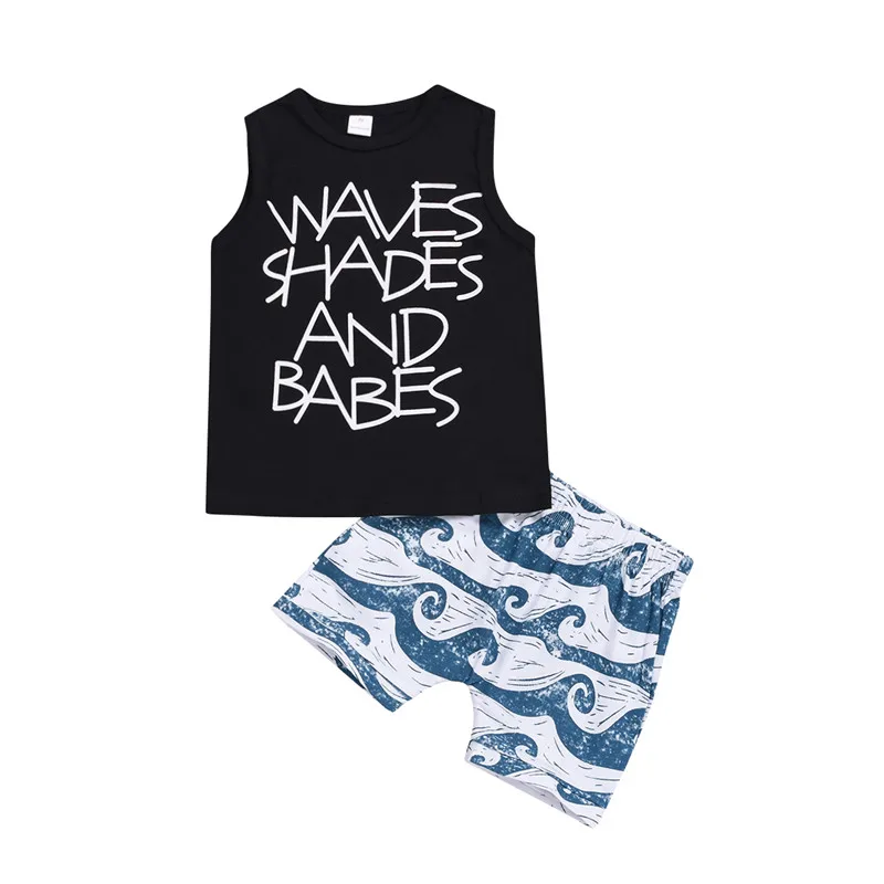 

2pcs Baby Kids Clothes Set Letter Print Tops Shorts Sleeve Black Tshirts Tops Toddler Girls Outfit Set Kids Clothing Sets Outfit