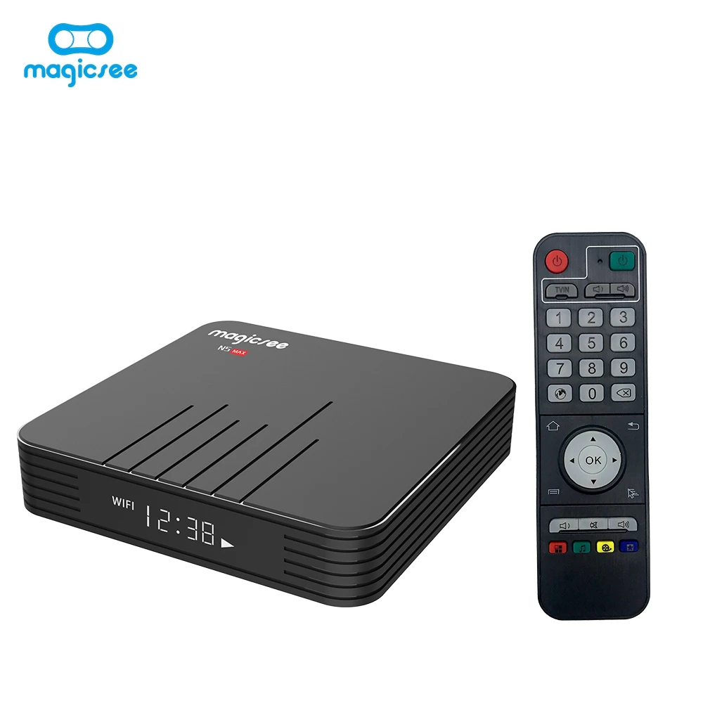 

MAGICSEE N5 Max TV Box Android 9.0 Amlogic S905X2 Bluetooth 4.1 2.4GHz 5GHz WiFi Set Top Box Support 4K H.265 Media Player