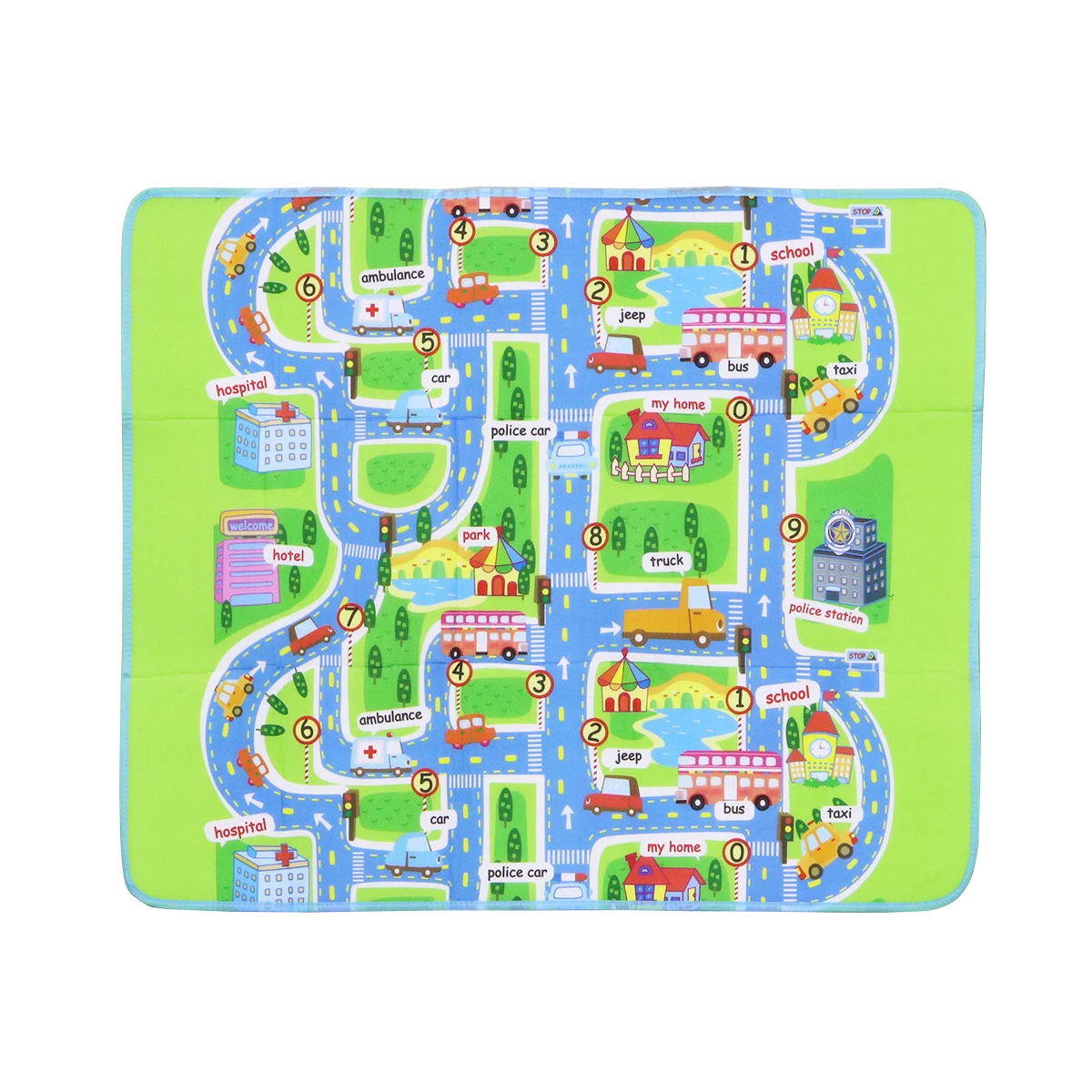 City Road Baby Play Mat Moisture Proof Street Map Learning Carpet