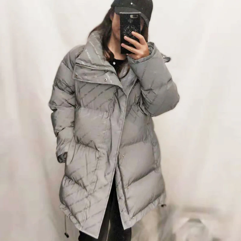 ewq Printemps 2019 À Nouveau Zipper Longues Manches Coton Manteau Bouton Femmes Oc869 Grey Col Hiver Silver Ourlet Lâche Occasionnel Vêtements Poches Haut AqAEYrd