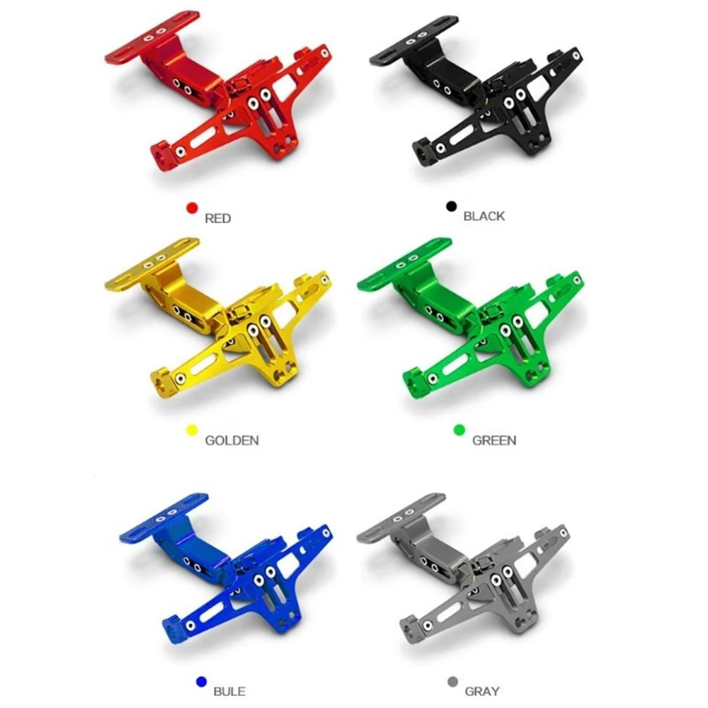 Универсальный CNC Мотоцикл Регулируемый угол алюминиевый номерной знак рамка держатель кронштейн