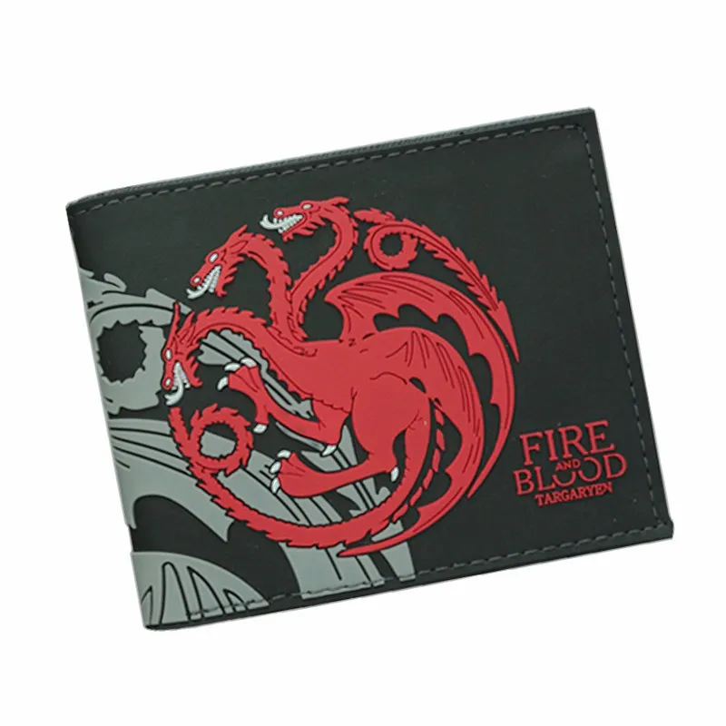 Cool Movies GAME OF THRONES Wallets Targaryen Blood and Fire Dragon Wallets For Women Men Mini Wallet And Purse billeteras Wolf