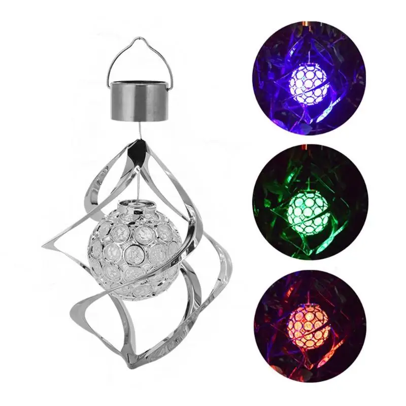 

Colorful Change LED Light Solar LED Wind Spinner Color Changing Lamp Outdoor Hanging Wind Chime Light