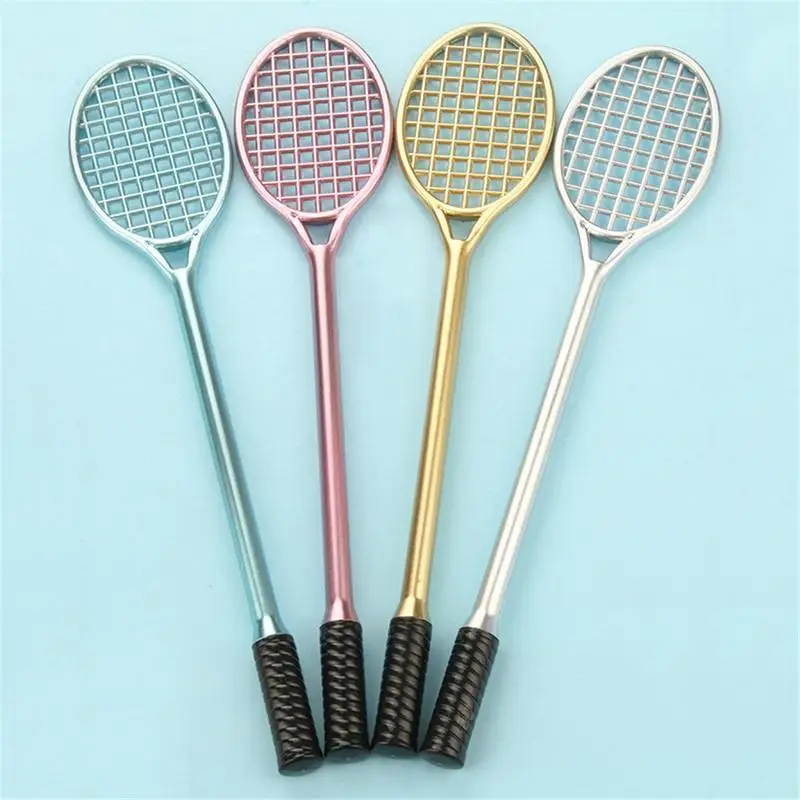 

4PCS Cute Tennis Racket Badminton Racket Shaped Gel Pen Neutral Pen Advertising Pen Innovative Stationery