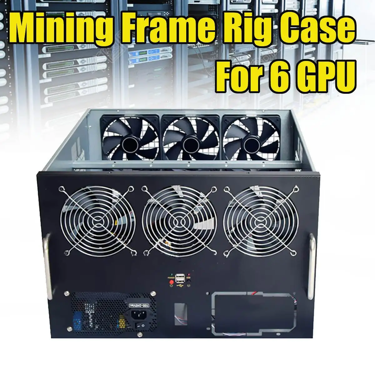 USB 2.0 DIY Dual Power Supply Fan Mining Frame Rig Case For 6 GPU Crypto Currency Miner New Arrival USB 2.0 DIY Dual Power Supply Fan Mining Frame Rig Case For 6 GPU Crypto Currency Miner New Arrival