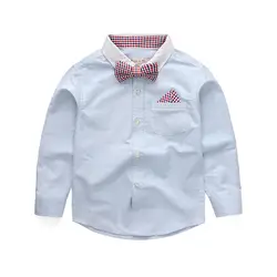 Mioigee 2019 новая весенняя рубашка для мальчиков с длинным рукавом Хлопок с воротником Мода джентльмен школа сверхмодные рубашки Дети Мальчики