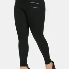 Wipalo размера плюс молнии Украшенные леггинсы с эластичным поясом женские брюки повседневные Черные длинные брюки карандаш брюки женские леггинсы 5XL