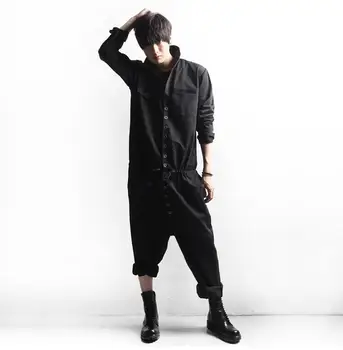 

M-5XL ! Men Newest Fashion Jumpsuits Overalls Runway Looks Loose Conjoined Straps Trousers Singers Dancer Pant ! free shipping