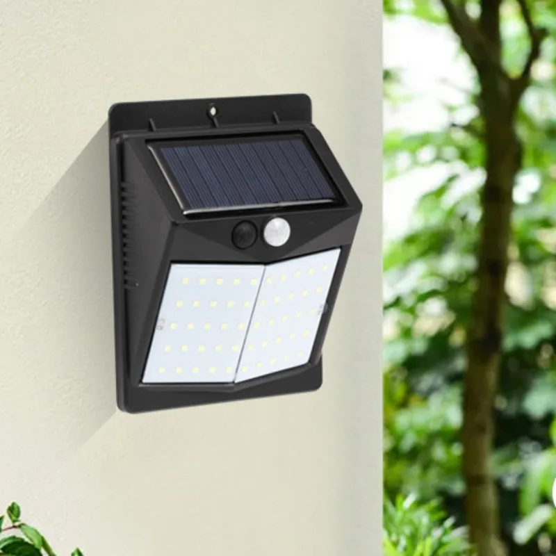 

DE.SOUL Solar Induction Lamp 50LED Human Body Induction Wall Lamp Triangle Outdoor Garden Lamp Led Flood Light Street Light