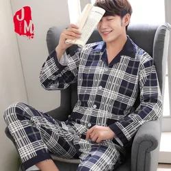 Men Pyjama Set 100% Cotton Spring Men Pajama Suit Autumn Long Sleeve Plaid Pajama Sleepwear Two Piece Nightwear L XL XXL XXXL Men Pyjama Set 100% Cotton Spring Men Pajama Suit Autumn Long Sleeve Plaid Pajama Sleepwear Two Piece Nightwear L XL XXL XXXL