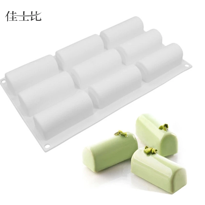 

Silicone Cake Mold 9 Cavities Silicon Cake Mold For Mousse Cake Cylinder 3D Kitchen Baking Tools Confectionery Bakeware New