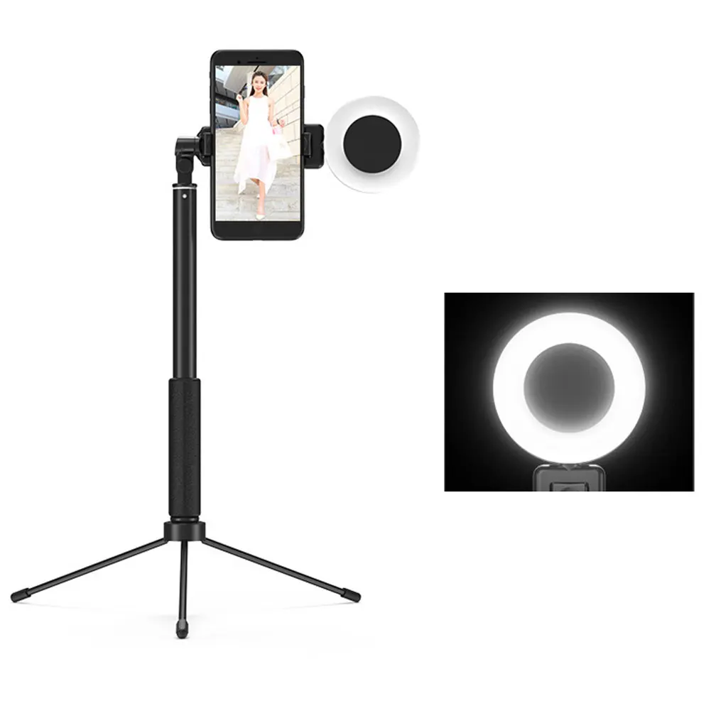 Selfie Stick For Phone Adjustable Multifunctional Ring Fill in Lighting