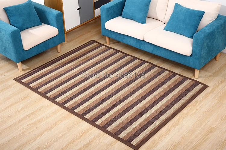 Bamboo floor stripe carpet nordic carpet 90x200cm kids room carpet bedroom mat yoga mat carpets for living room