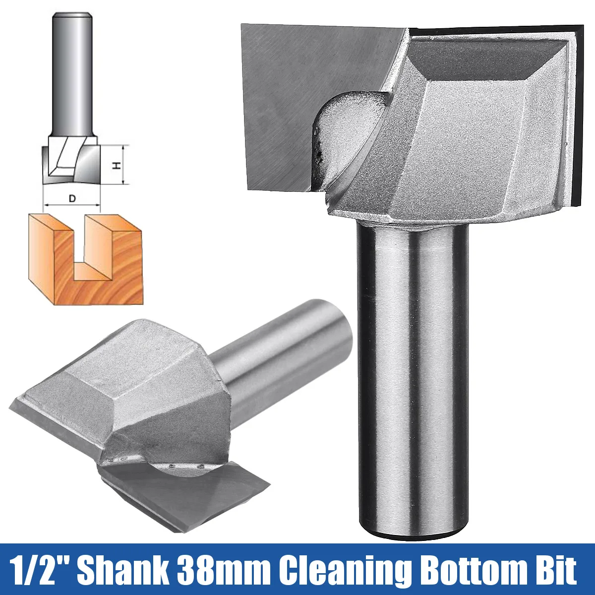 1/2 "хвостовика 38 мм ЧПУ очистки дна фрезерный станок для деревообработки инструменты биты для двусторонний деревянный молоток флейты