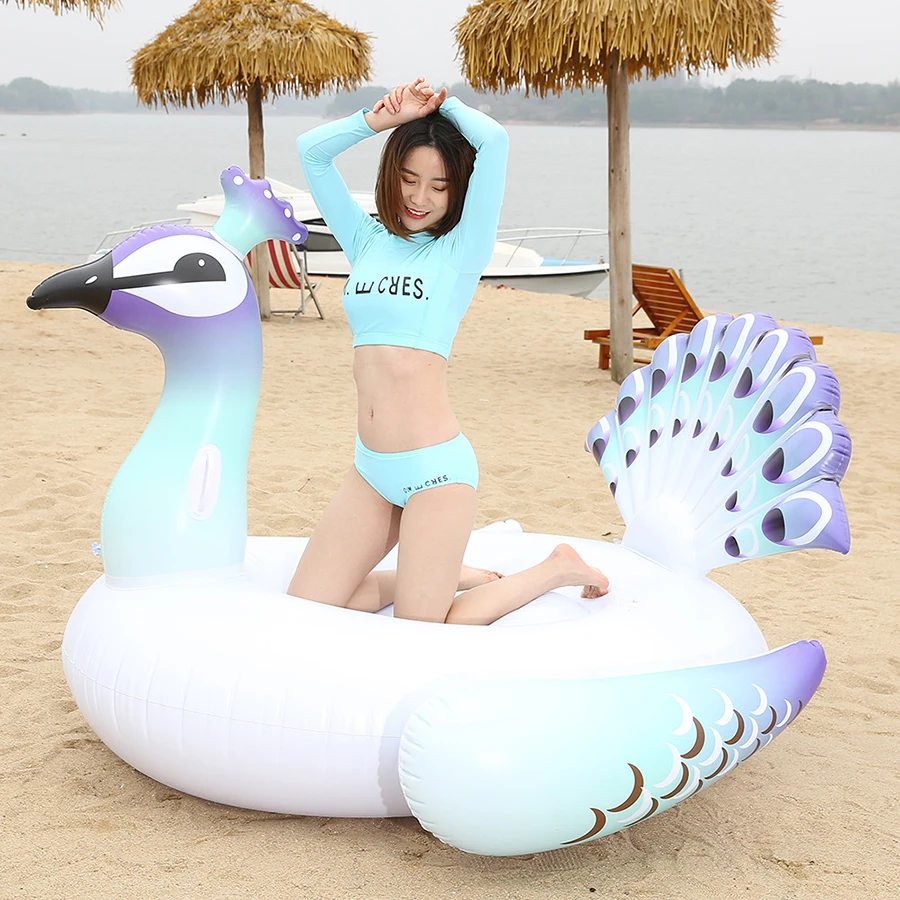 

Inflatable Adult Swimming Pool Floaties Peacock Beach Accessories Swimming Ring Adult Pool Games Pool Float Water Sport Supply