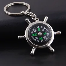Portable Compasses Key Chain Mini Outdoor Camping Hiking Compasses Travel Alloy Silver Navigation Keychain Wild Survival Tool