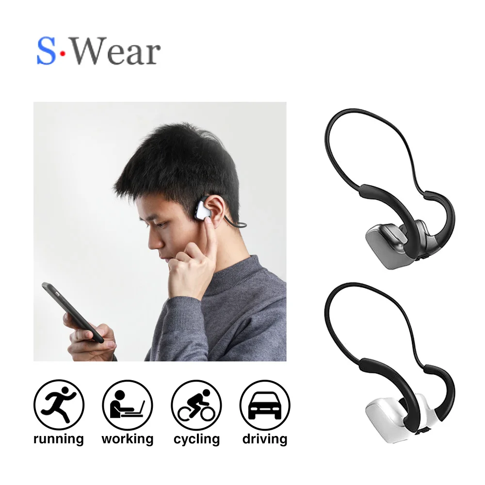 

R9 Anti-Drop Bone Conduction Bluetooth 5.0 Headphone Wireless Stereo Headset Sports waterproof Neckband earphone vs Z8 headphone