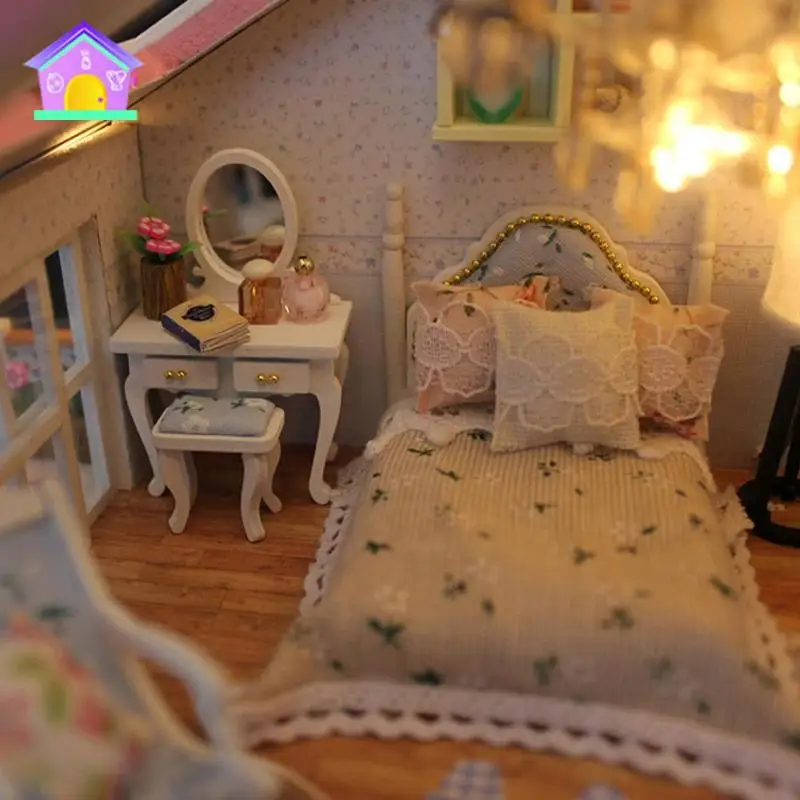 Детский деревянный Миниатюрный Кукольный домик, детский Кукольный домик ручной работы, Сборная модель дома, игрушка для мальчиков и девочек, кукольный домик, подарок на день рождения