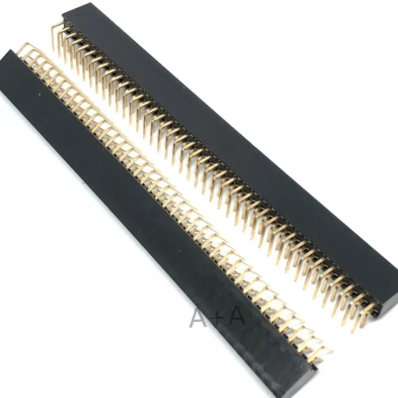 

5PCS Pitch 2.54mm 2x40Pin 80 Pin Female Double Row Right Angle Straight Header Strip Connector Socket