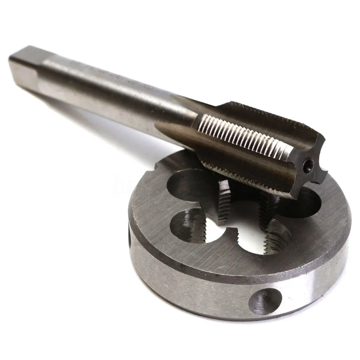 

HLZS-2pcs 1/2-28 UNEF Hand Tap + Round Die Set HSS Right Hand Tapping Tap Hand Tool