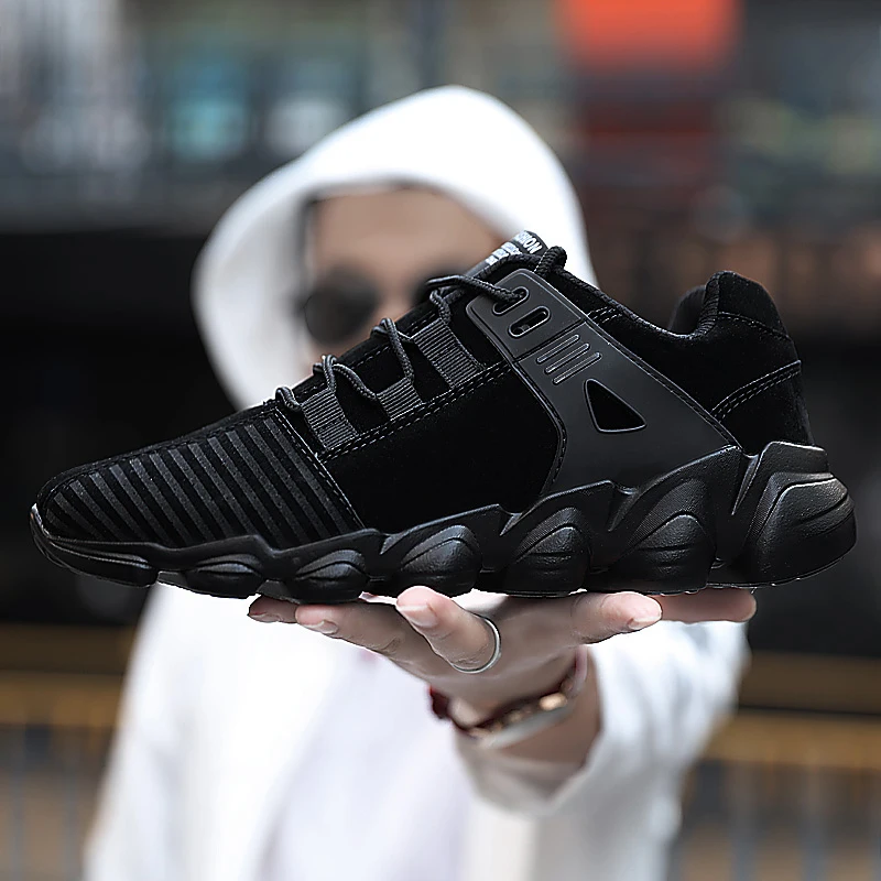 

four seasons hot sale walking shoes Men comfortable Faux suede Comfortable trainers Outdoors lace-up Training man sneakers