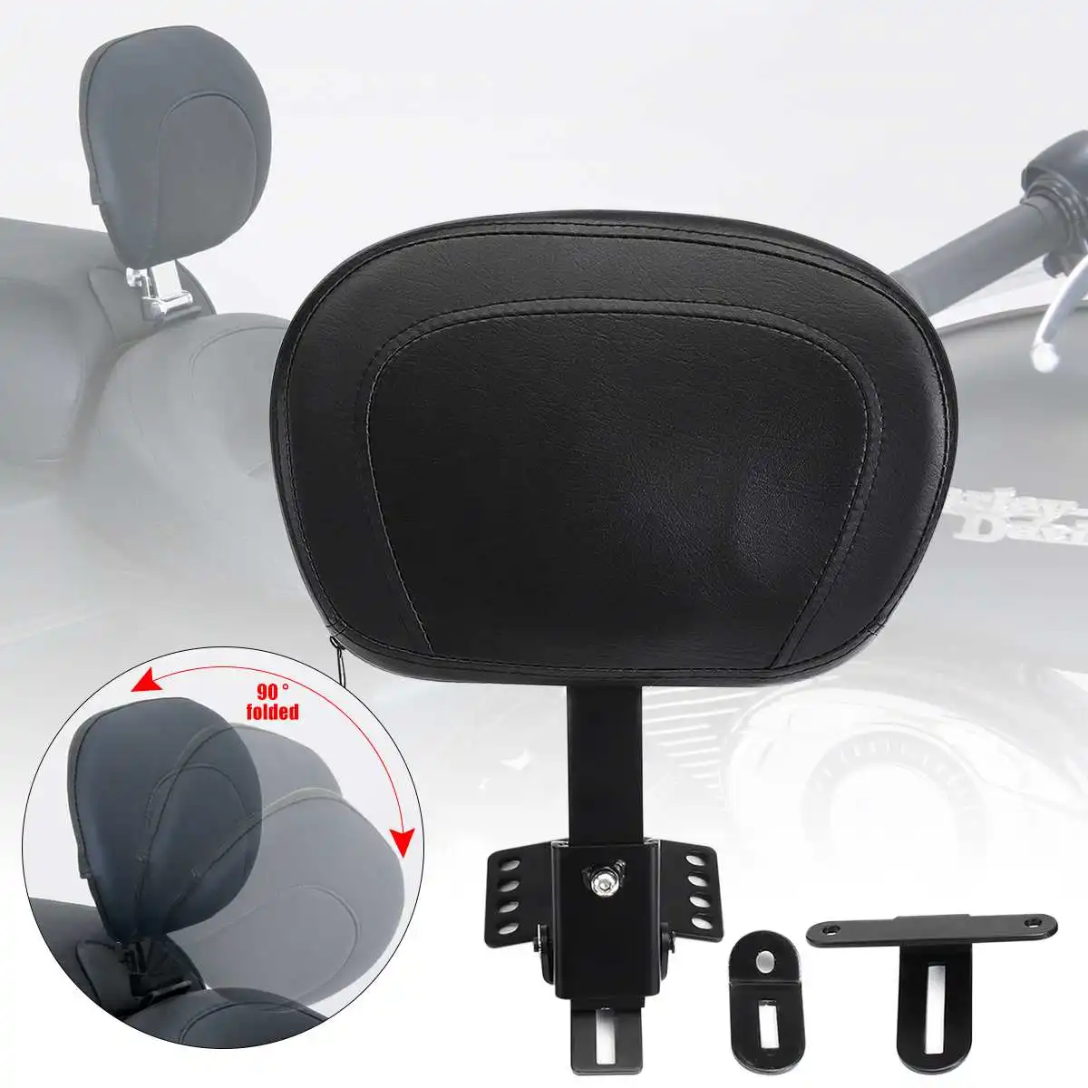 

Driver Backrest For Harley Davidson 1988-2016 Adjustable Driver Rider Motorcycle Leather Custom Backrest With Mounting Kits