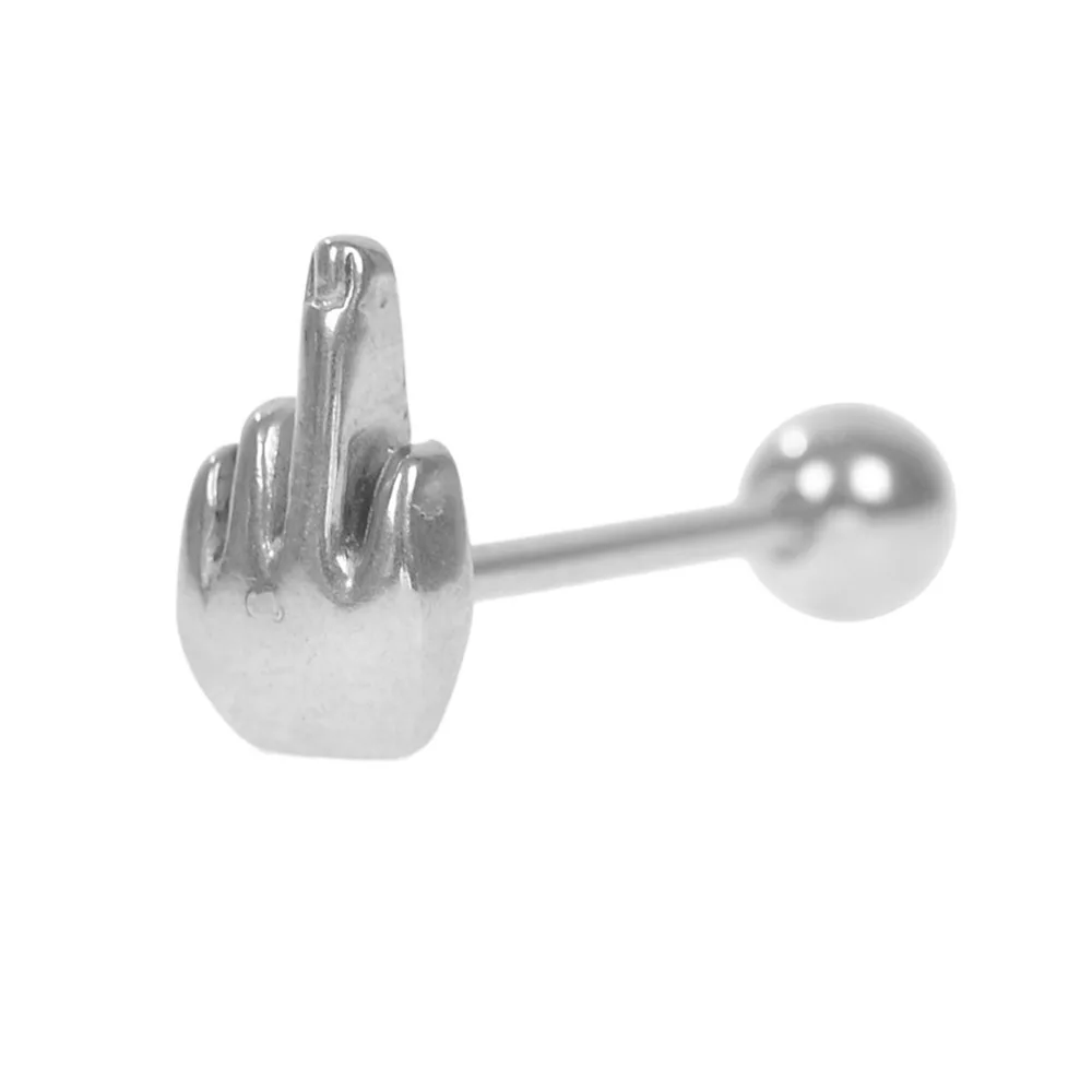 

1pcs palm Tongue Ring Stainless Steel Barbell Tongue Piercing Stud Plug Jewelry lovely Body Piercing Jewelry for women men