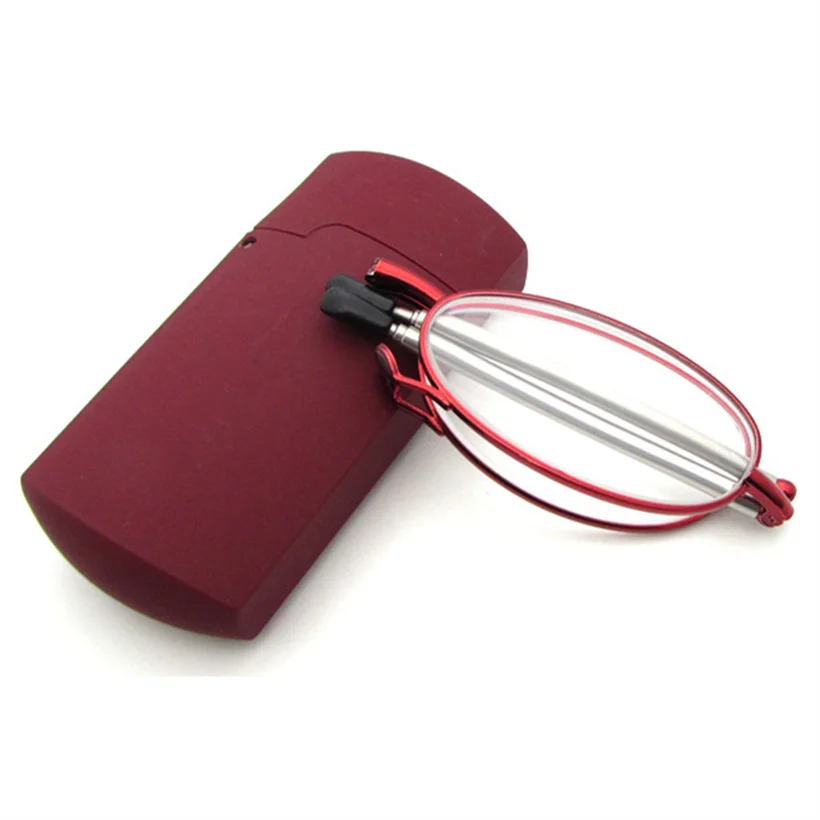 Foldable Reading Glasses Women Mini Portable Metal Folding Reading Eyeglasses Men Eyewear Hyperopia 1.0 1.5 2.0 2.5 3.0