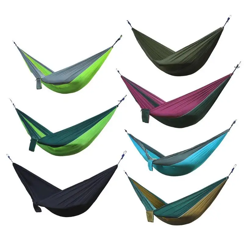 

Portable Hammock Nylon Double Person Hammock Adult Camping Outdoor Backpacking Travel Survival Hunting Sleeping Bed Parachute