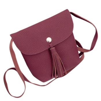 

New Summer Bag Satchel Bag Mobile Phone Fashion Shoulder Bag Tassel Bag(Red wine)