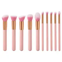 10Pcs Pink Luxury Makeup Brushes Set Professional Synthetic Hair Brush Set Lip blush makeup cosmetic Brushes five makeup brushes set