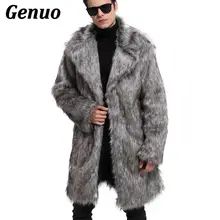 Winter Autumn Faux Fur Men Long Jacket Windbreaker Thick Warm Fur Lapel Collar Long Coat Outwear Plus Size Genuo Faux Fur Parka Winter Autumn Faux Fur Men Long Jacket Windbreaker Thick Warm Fur Lapel Collar Long Coat Outwear Plus Size Genuo Faux Fur Parka