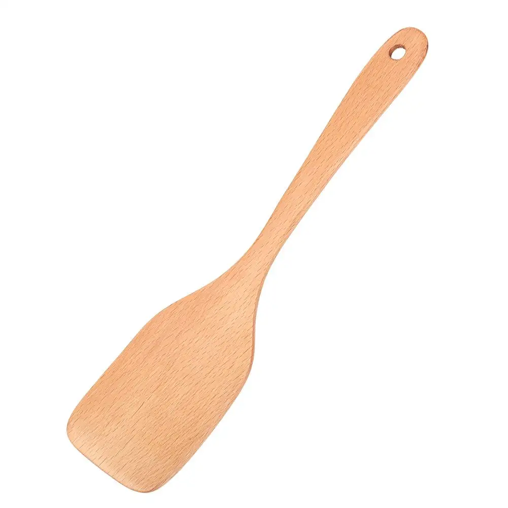 Деревянная кухонная утварь для готовки с длинной ручкой лопатка с прорезями кухонный инструмент для антипригарной сковороды ложка для риса