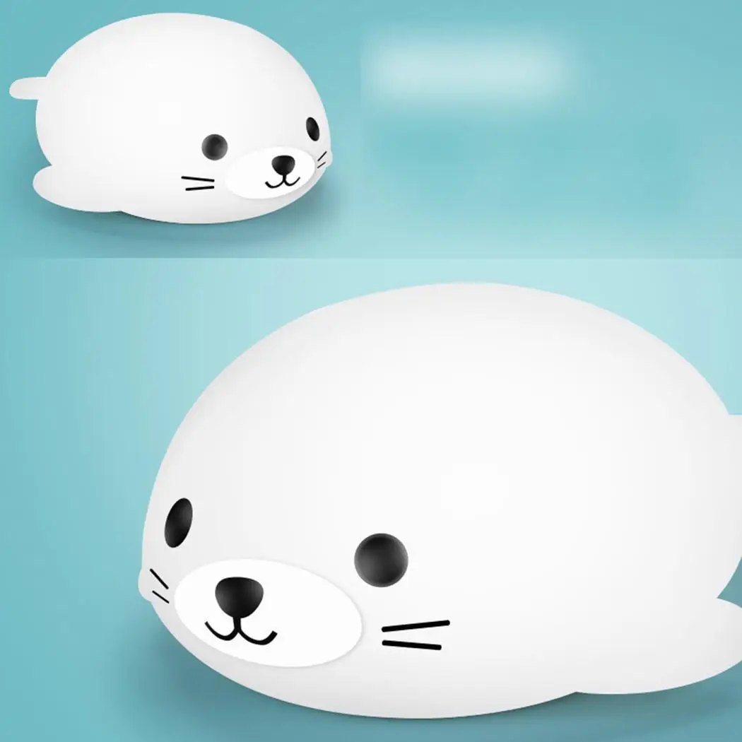 

USB Soft Silicone LED Night Light Cartoon Animal Table 5V 1W Lamp Christmas light 1200mAh Gift about 2 hours
