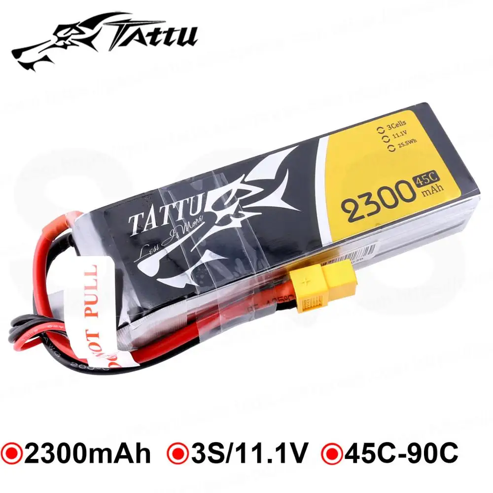 Литий-полимерный аккумулятор tattu 2300mAh Lipo 3s 11,1 V 45C XT60 разъем FPV Drone power для FPV Frame RC вертолет самолет автомобильные аксессуары