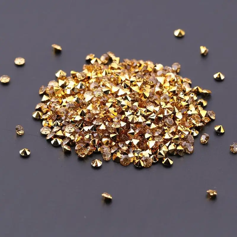 

500pcs Glitter Bling Nail Art Diamond Rhinestone Drill 3D DIYGold Red Nail Rhinestone Decoration Charms Manicure Tools