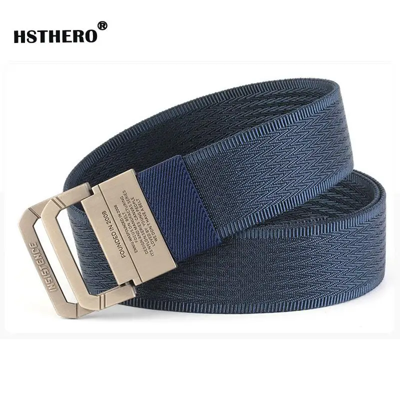 NEW Men Military Equipment Plain Webbing Belt Man Double Ring Buckle