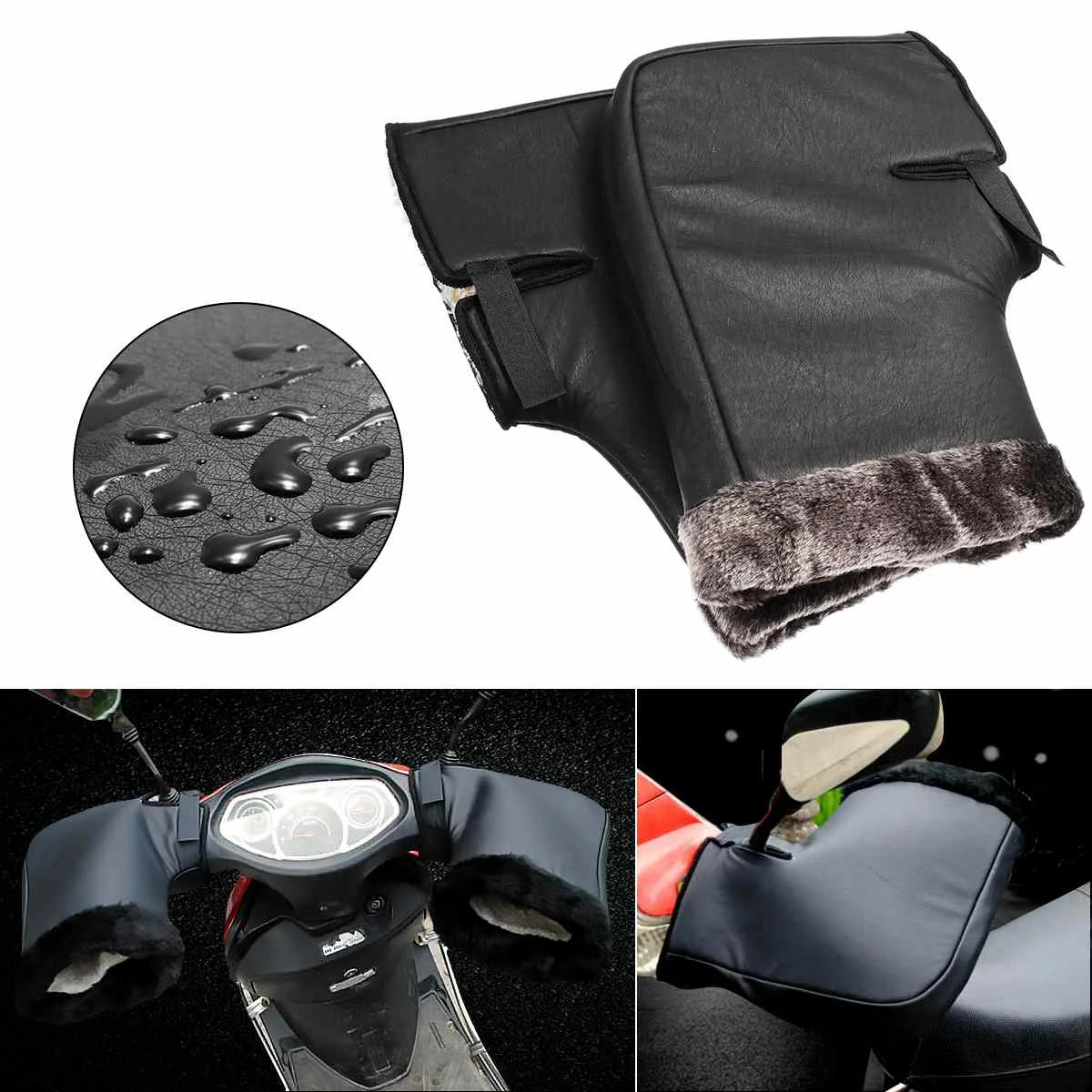 

Motorbike Scooter Windproof Handlebar Gloves Waterproof Quad Bike Handle Bar Gloves Hand Fur Muffs Glove Mitts Winter Warmer