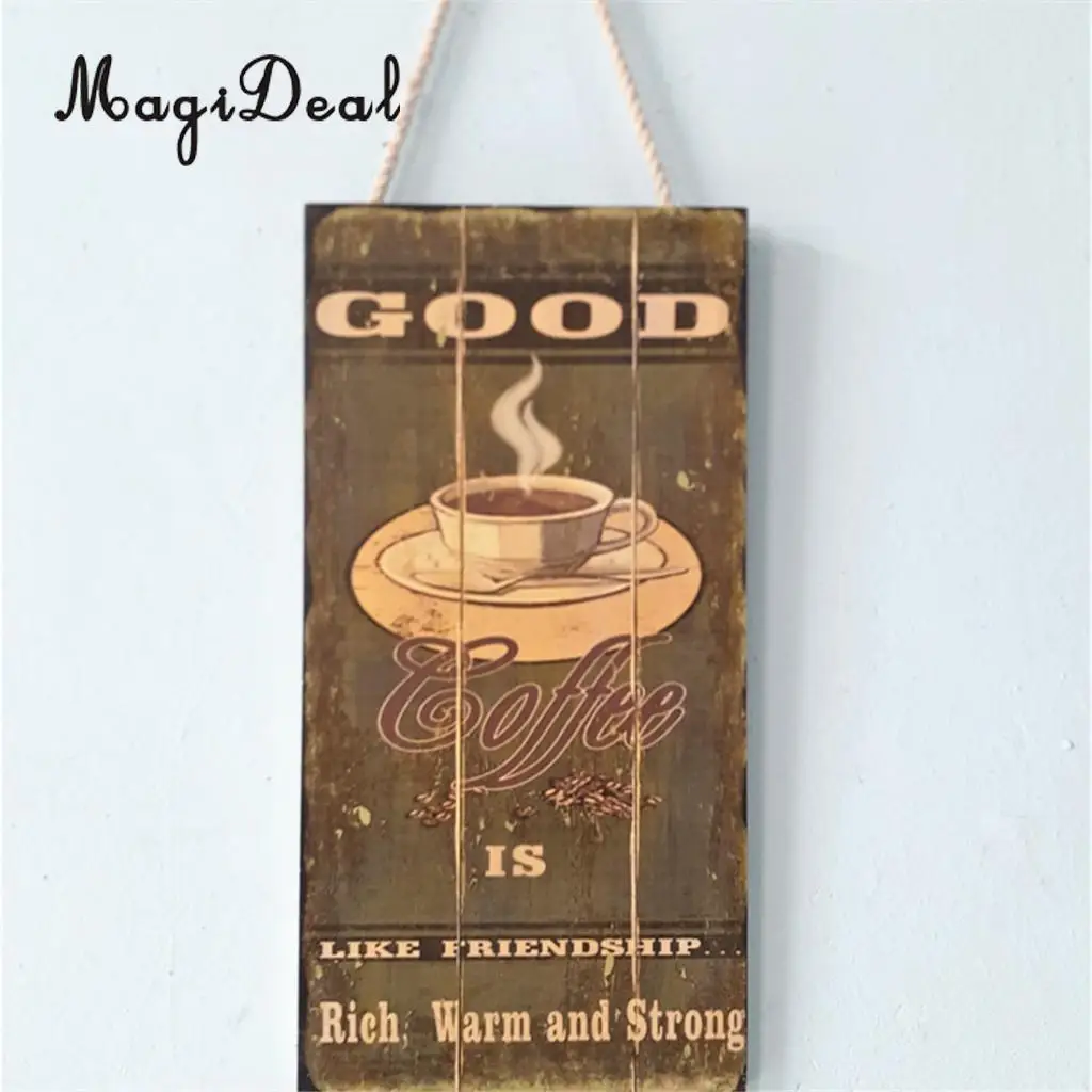 Vintage Wooden Coffee Shop Plaque Cafe Pub Kitchen Dining Wall Plaque