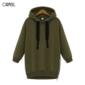 

ORMELL Women Streetwear Oversized Hoodie Autumn Winter Casual Woman Warm Long-sleeved Pullovers Hoodies Pullover Long Sweatshirt