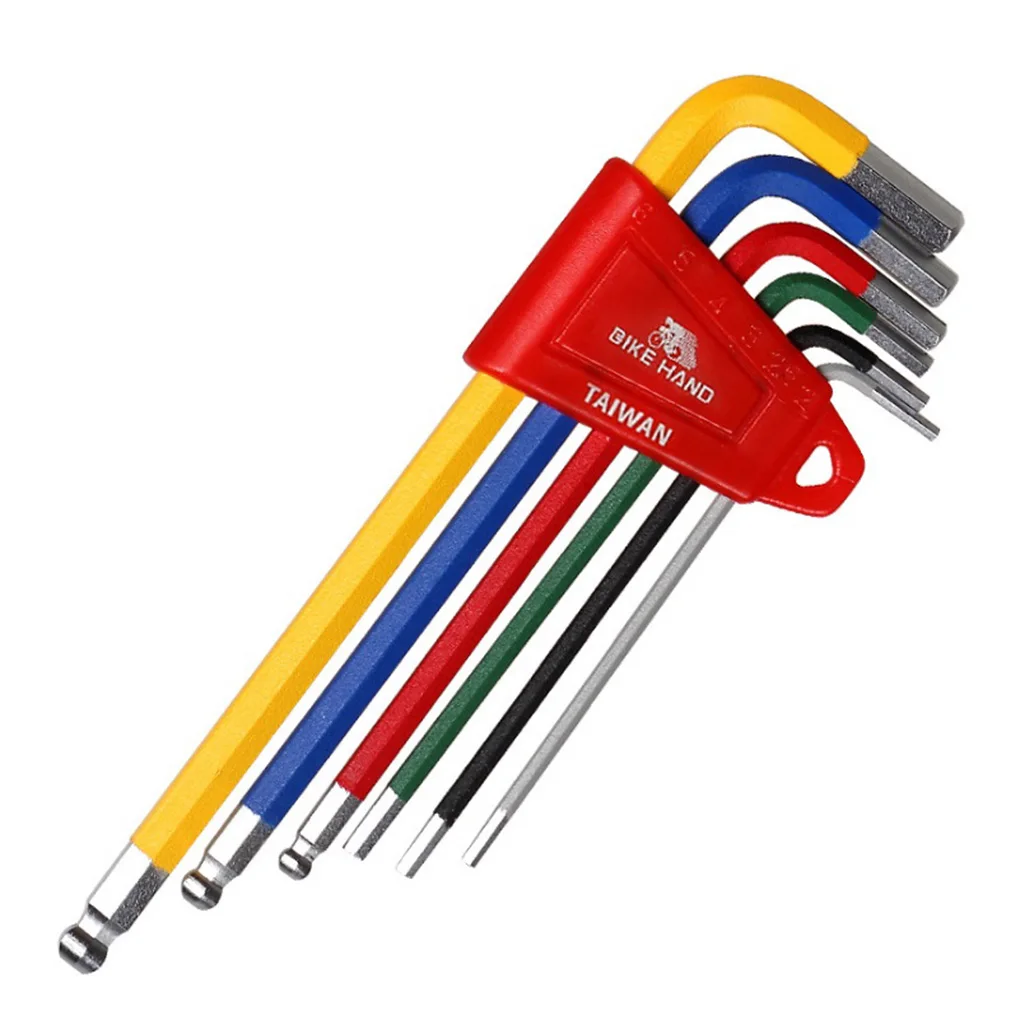 

BIKE HAND Bicycle Tool Hex Key Set Mtb Road Bike Repair Tool Equipment Maintenance Kit Colorful 6 Pcs Color Flat Ball Opening