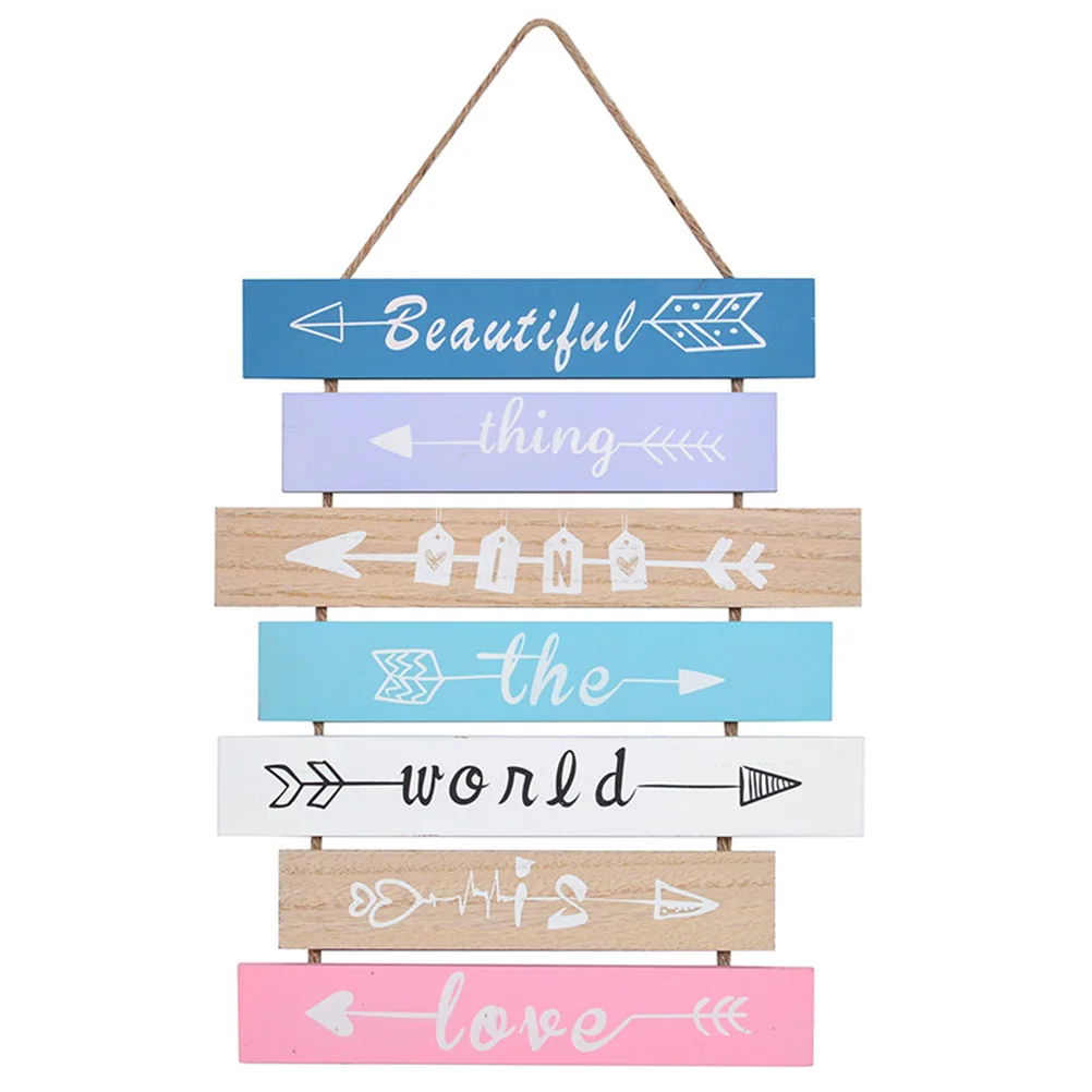 

1 PC Creative Wooden Sign Tag Directional Signs Decorative Wall Plaque With Hanging Rope For Cafe Bar Club Home Decoration