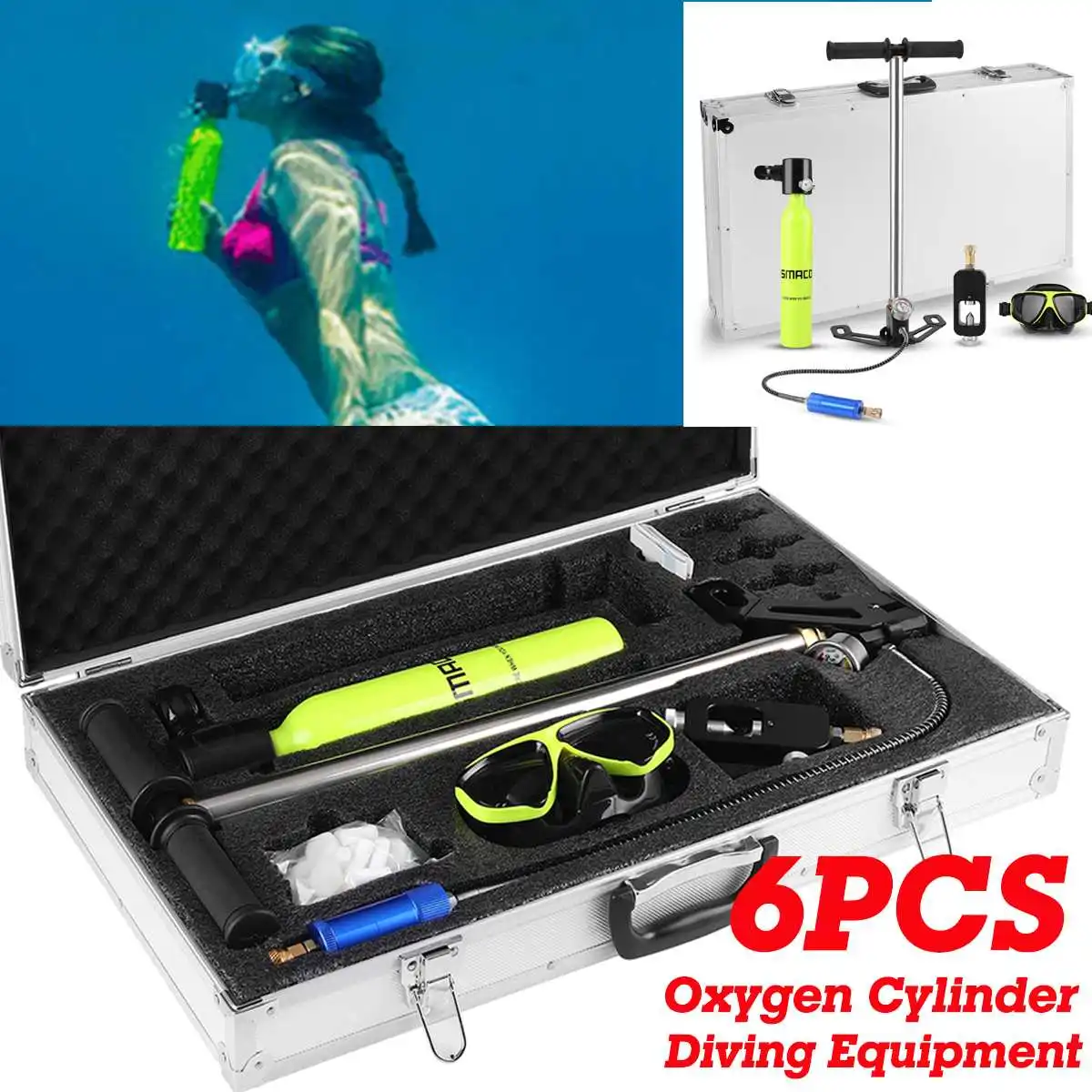 

67*41*13 Outdoor Mini Air Tank Oxygen Cylinder Bottle Scuba Diving Set Equipment Total Freedom Breath Underwater For 7-10 Minute