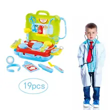 19 шт. Детские ролевая игра врач-медсестра игрушка медицинский комплект жесткий футляр для переноски безопасный нетоксичный весело Playtime рождественские подарки