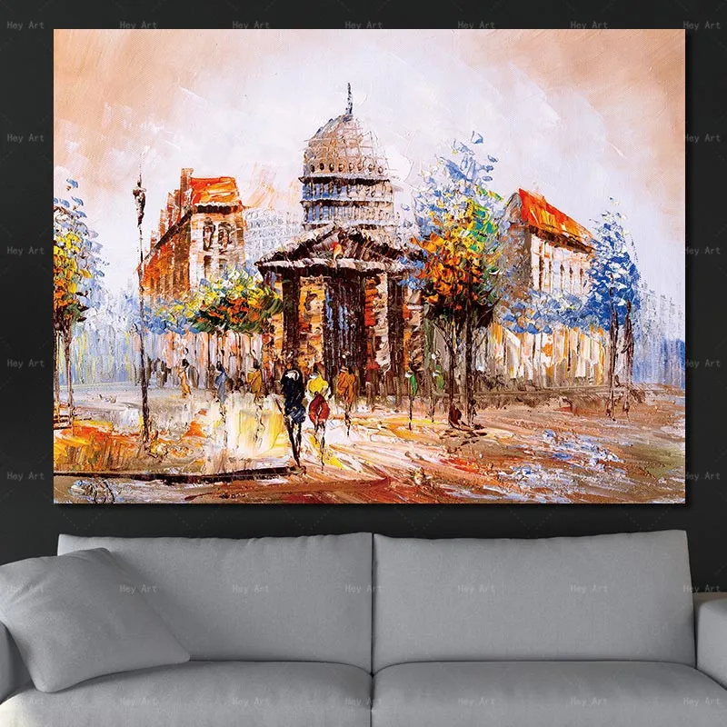 

No Frame Wall Art Picture Abstract Painting Scenery Posters Print Castle Landscape on Canvas artwork for Living Room