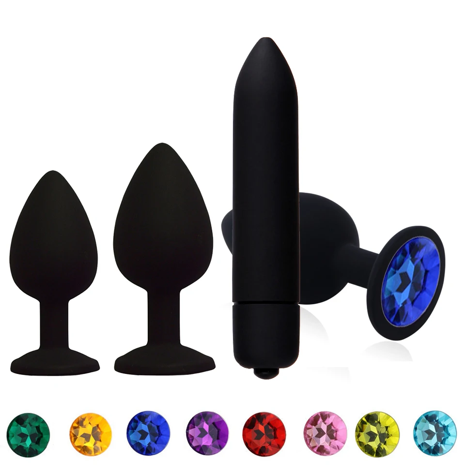 Sex Shop Crystal Jewelry Butt Plug Massager Silicone font b Dildo b font Vibrator Anal Plug